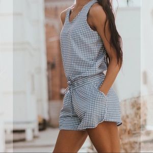 Albion Fit gingham romper